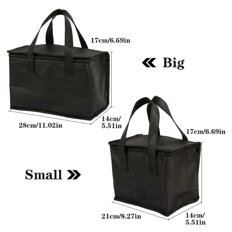 Tas Pendingin Makanan Portable Cooler Bag Box Thermal Insulated Carrier Bag Small Size MEETSELF - S1524 - Black