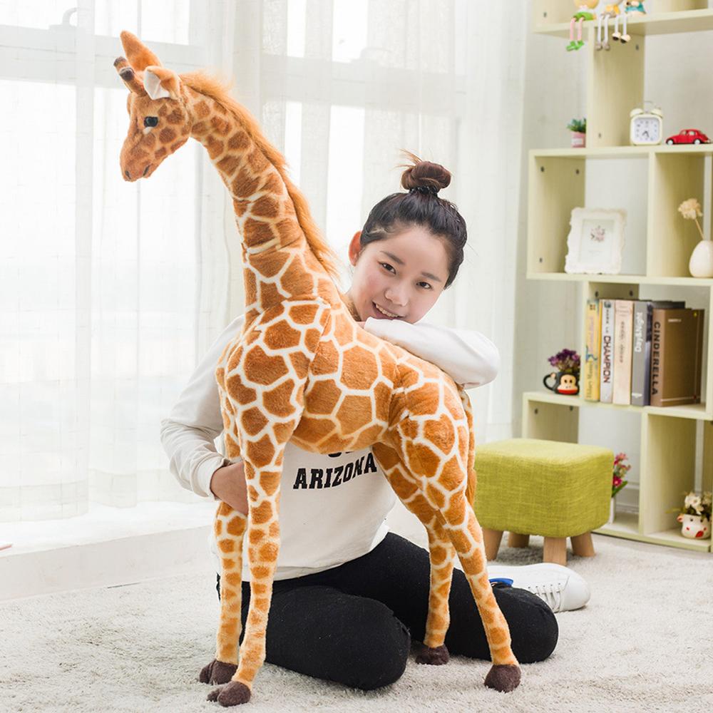 REBUY Rebuy Giraffe Plush Toys Hadiah Ulang Tahun Anak Mainan Anak Dekorasi Kamar Tidur Simulasi Boneka Jerapah