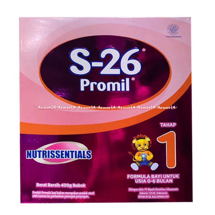 S-26 Promil Tahap 1 400gr Susu Formula Untuk Bayi 0-6bulan S26 Rasa Vanila Vanilla S 26