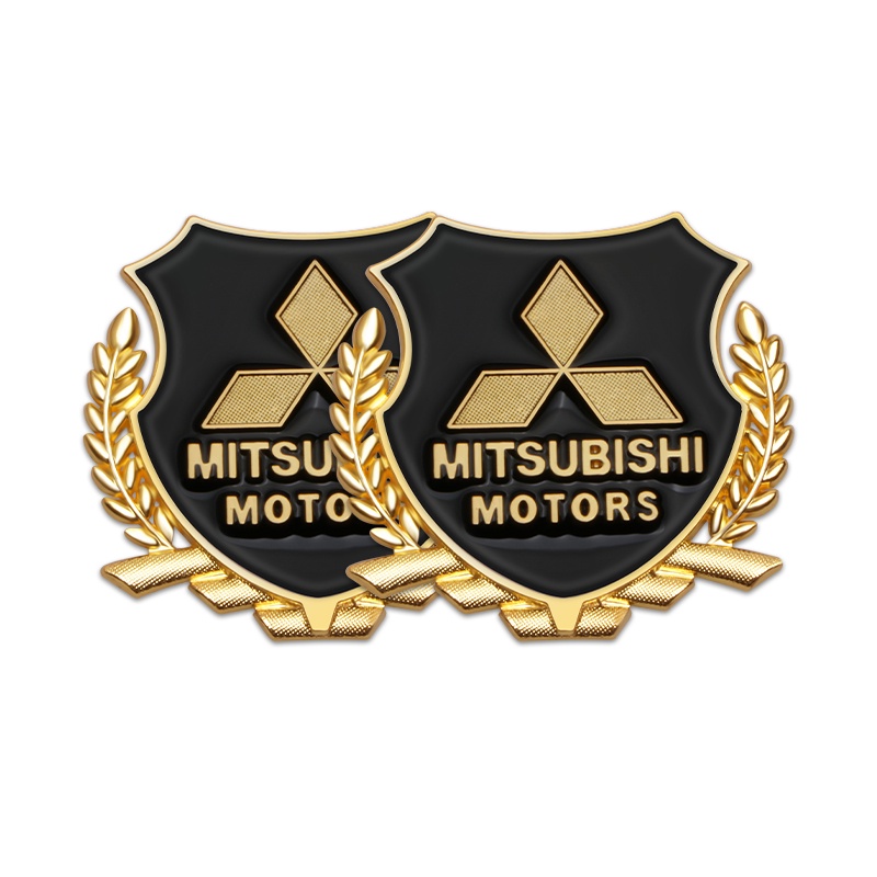 2 Pcs Sticker Decal Fender Samping Mobil Mitsubishi Bahan Logam Motif Tulisan ASX Lancer Pajero Outlander 3D