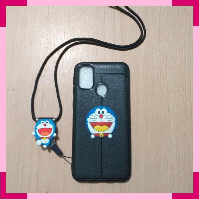 Case Samsung M30S Softcase Auto Focus Karakter Doraemon Tali HP 3D