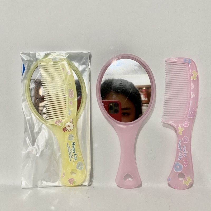 1 set sisir dan kaca / Sisir Kaca set murah / Sisir plus kaca