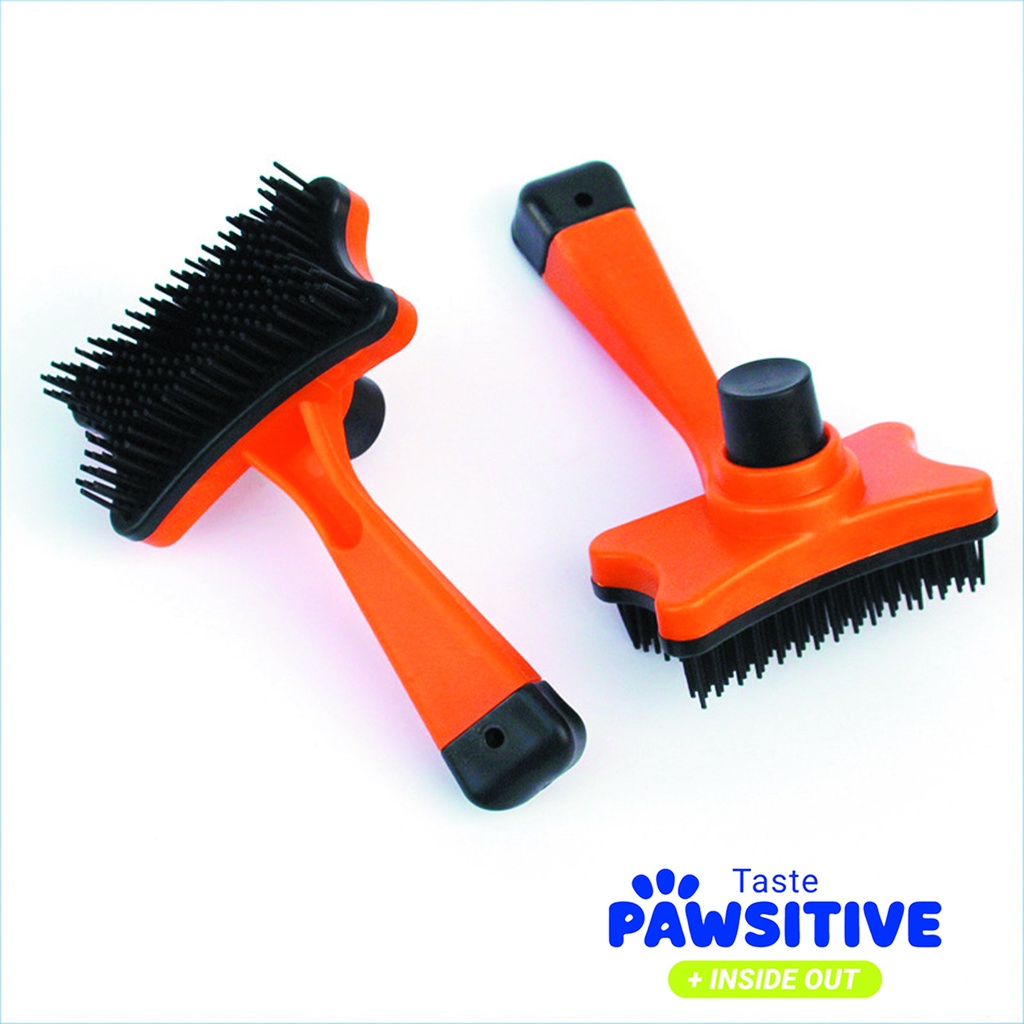 Sisir Grooming Press Kucing Anjing Sisir Grooming Brush Self Quick Cleaning Tastepawsitive