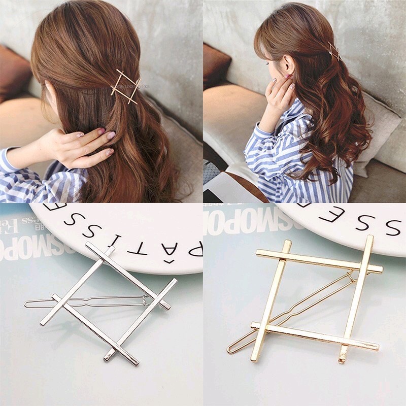 jepitan geometri wanita bahan alloy