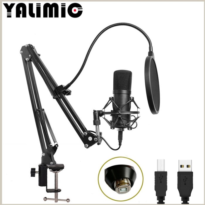 Yalimic Paket Mic Condenser Microphone + Scissor Arm Stand BM 700
