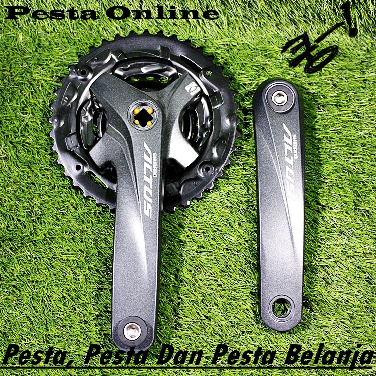 CRANK SHIMANO ALTUS STEAL ALLOY 3 SPEED FC-M2000 GIR SEPEDA 3SPEED 3SP