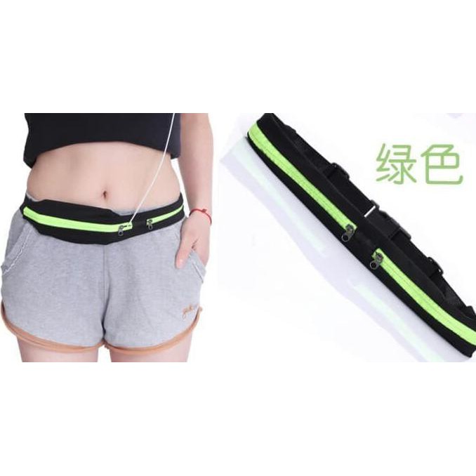 Tas Pinggang Olahraga Sport Waist Bag 2 Slot Elastis Karet