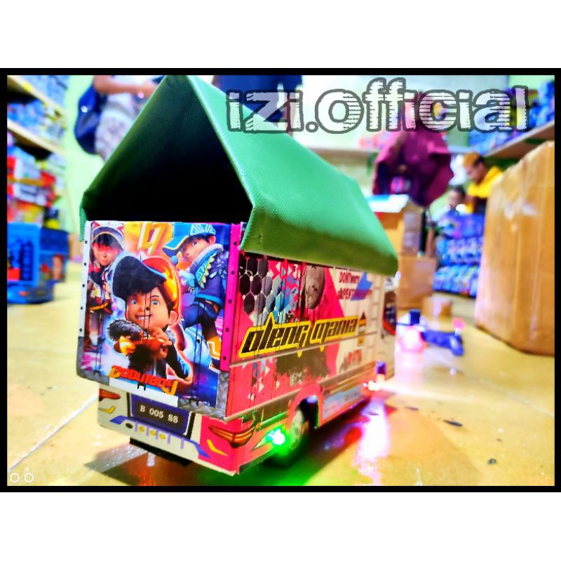 MINIATUR TRUK OLENG MINIATUR TRUK MURAH OLENG MANIA FULL LAMPU TERPAL RODA KAYU