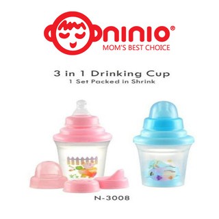 Gelas Minum Bayi Training Cup 3in1 Ninio Dot Baby Botol Bayi