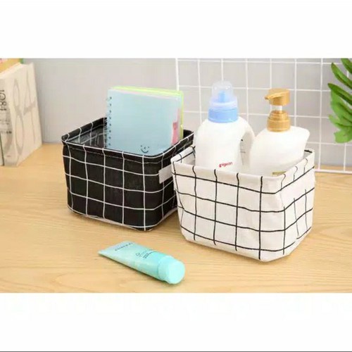 Desktop Storage Keranjang Multifungsi Kosmetik Organizer Box Motif