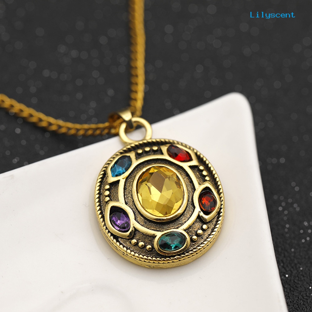 Kalung Liontin Batu Infinity Avengers Thanos Bentuk Bulat Untuk Hadiah