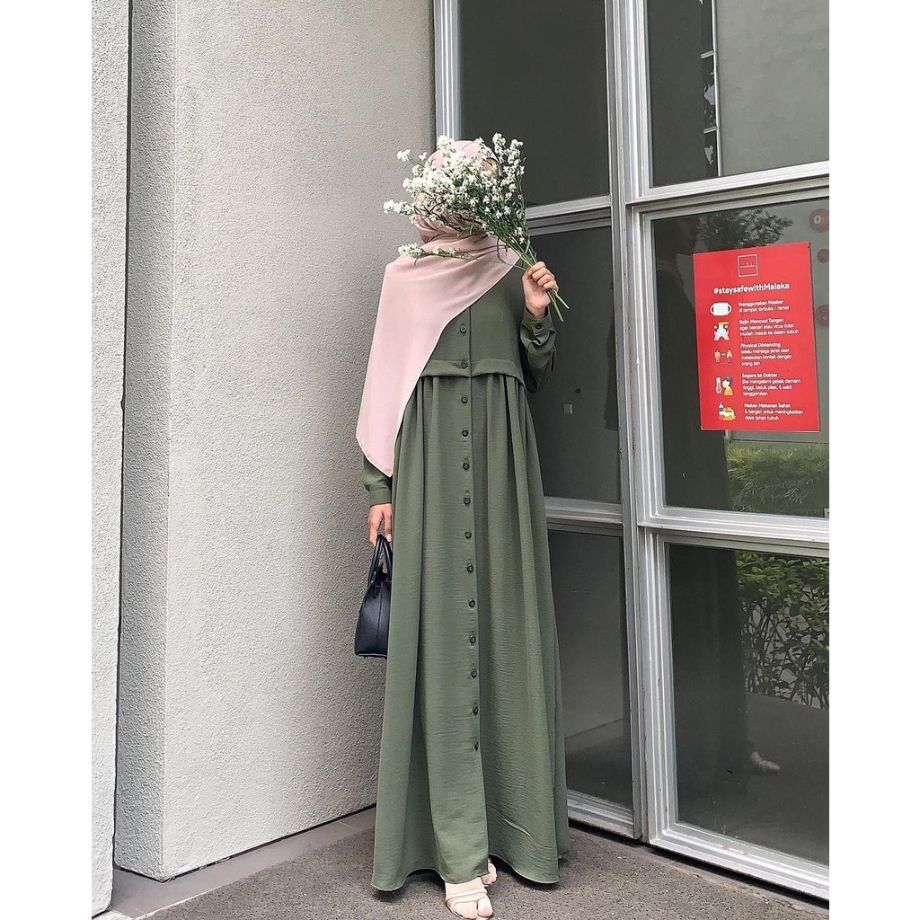 Fashion Style Gamis Hiraya Daily Premium Full Kancing Wolfis