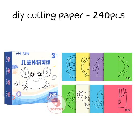 Zoetoys Diy Cutting Paper | Mainan Gunting Aktivitas Latihan Lembar Kerja Menggunting Papercut Art n Craft Cut Activity Set | Animal Origami Paper Craft Funny | Mainan Edukasi Anak