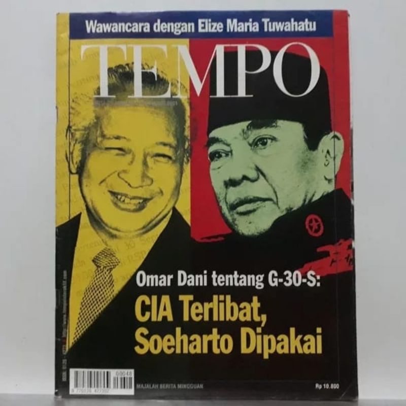 Majalah Tempo Edisi Gerakan 30 September Omar Dani CIA Terlibat Soeharto Dipakai