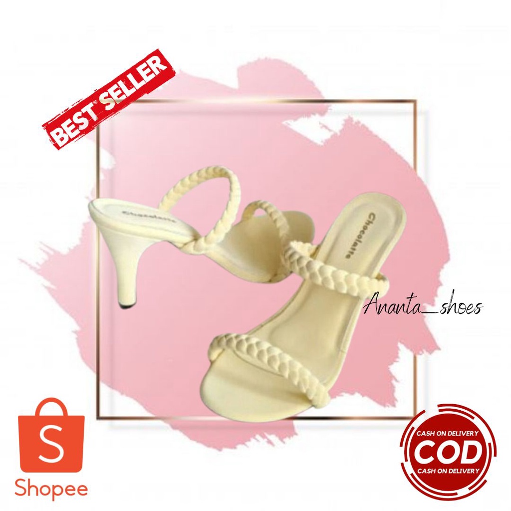 Ananta KF 07 > Sandal High Heels Wanita Perempuan Cewek Remaja Casual Pesta Terbaru Murah Kekinian