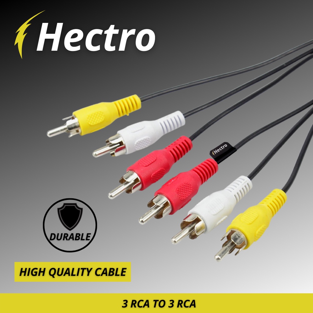 HECTRO KABEL 3 RCA TO 3 RCA / KABEL RCA / RCA AV VIDEO / RCA DVD TV