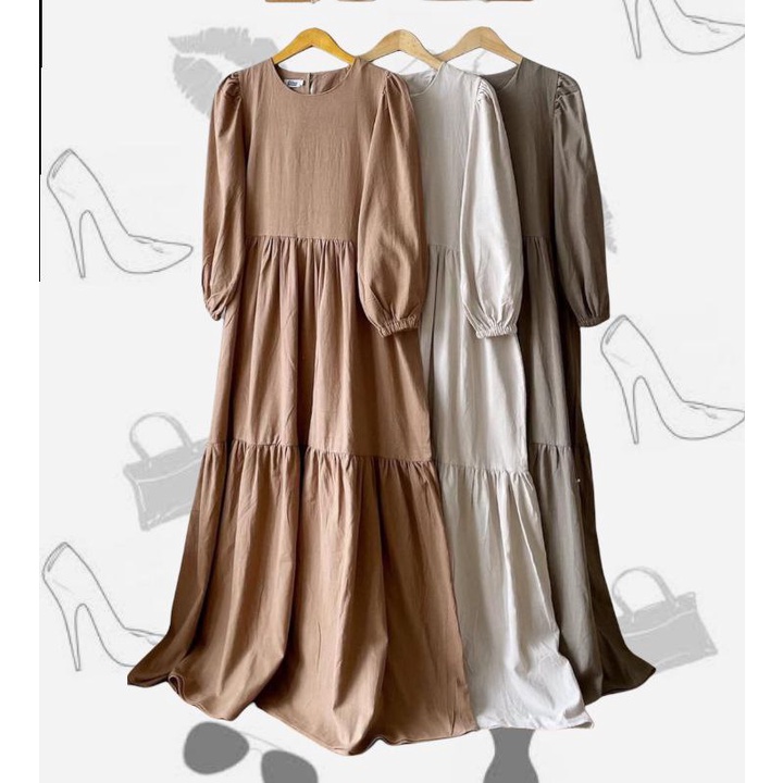 DRESS LINEN WANITA / ALMIRA DRESS / GAMIS WANITA LINEN TERMURAH / PROMO AKHIR TAHUN