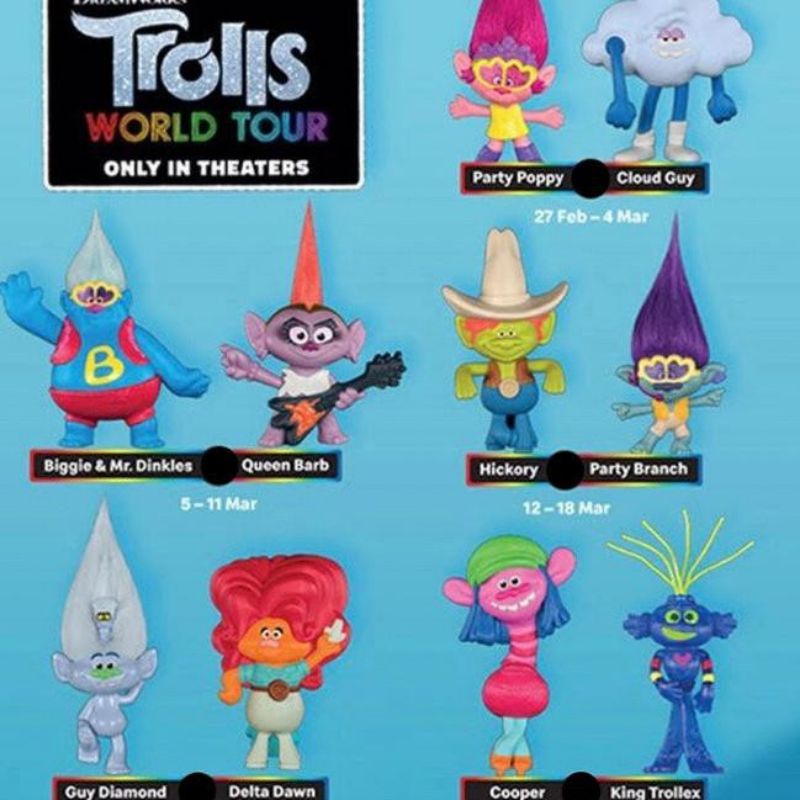 Mainan Happy Meal Trolls World Tour - Party Branch