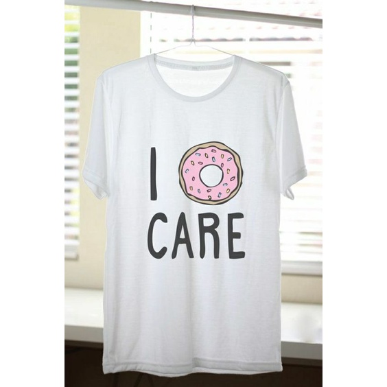 MYSTIQUE.ID-BAJU KAOS I DONAT CARE T-SHIRT LUCU DAN AESTHETIC