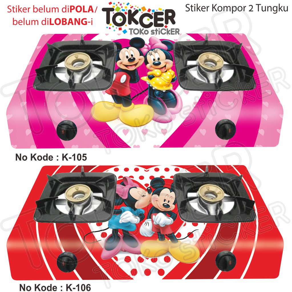 Stiker Kompor 2 Tungku Mickey dan Minnie