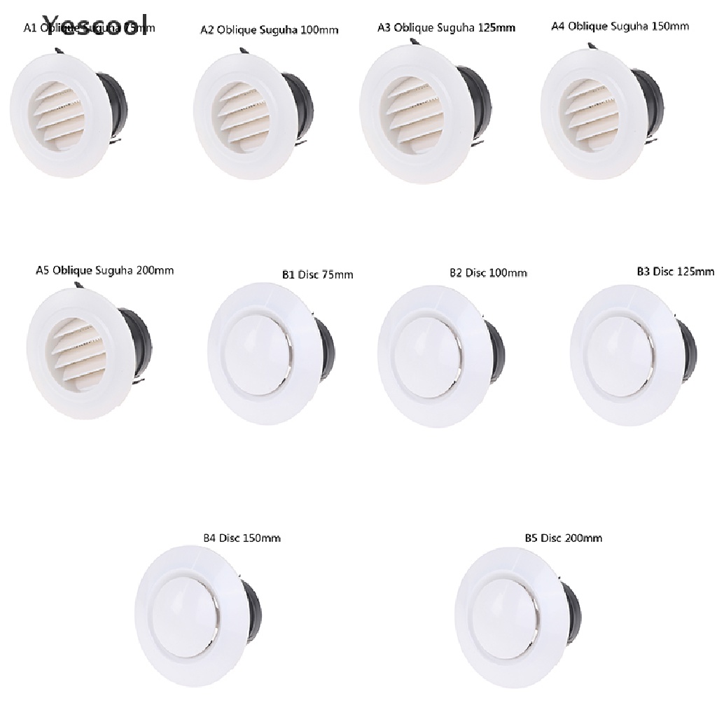 Yescool 1pc Cover Ventilasi Udara Bahan ABS Bentuk Bulat Untuk Plafondinding