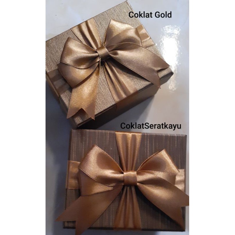 BOX CANTIK SPECIAL HARDBOX KOTAK HADIAH HAMPERS COKLAT GOLD Bisa Custom Ukuran dan Warna