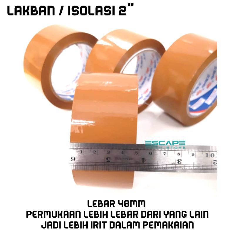 Lakban Isolasi Bening Coklat Besar 2inch 48mm x 100yard Kualitas Daimaru Murah