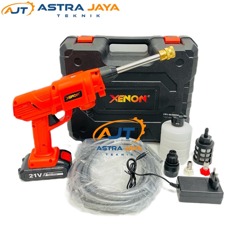 XENON Mesin Jet Cleaner Cordless 21V Baterai Cas Steam Cuci Motor Mobil AC Portable Semprot Air