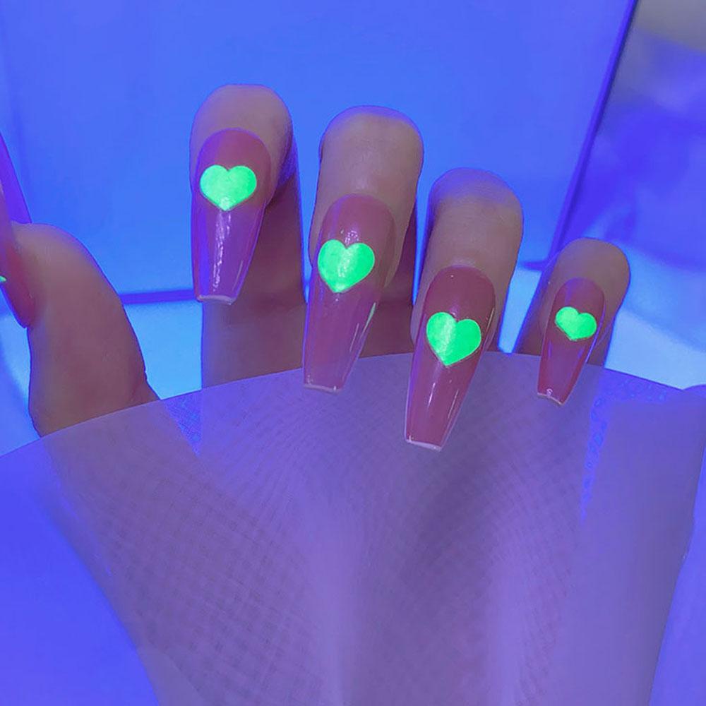 Mxbeauty Stiker Perekat Kuku Smiley Wanita Gadis 3D DIY Perekat Diri Luminous Stiker Manicure Aksesoris
