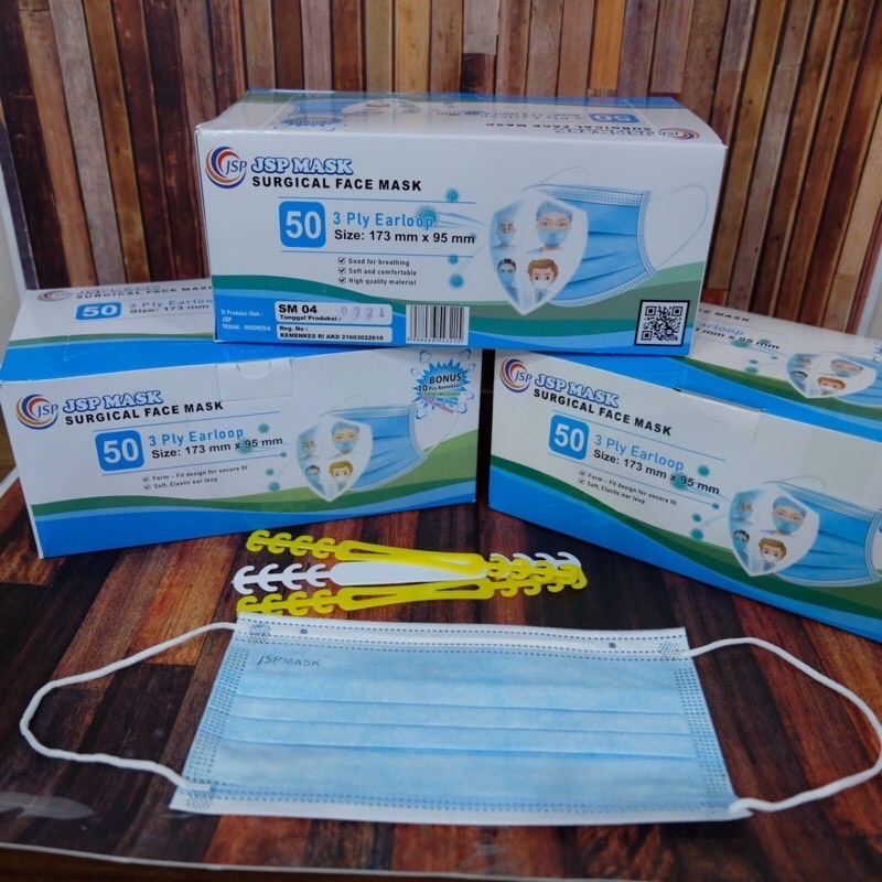 masker JSP BIRU isi 50 + box masker medis kesehatan