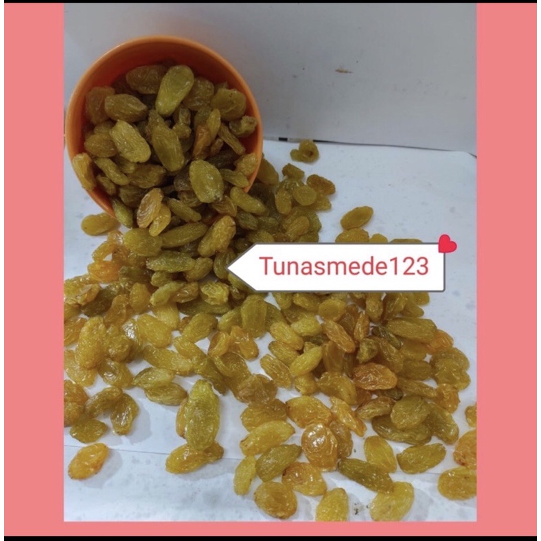 

Kismis kuning jumbo premium berat kemasan 250gram