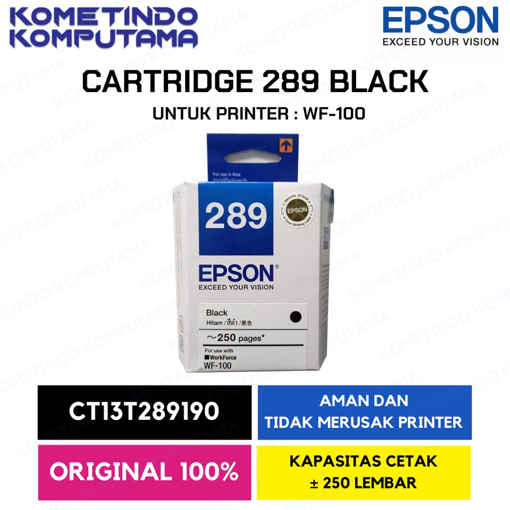 289 WF100 Black Tinta Catridge Epson 100% Original CT13T289190