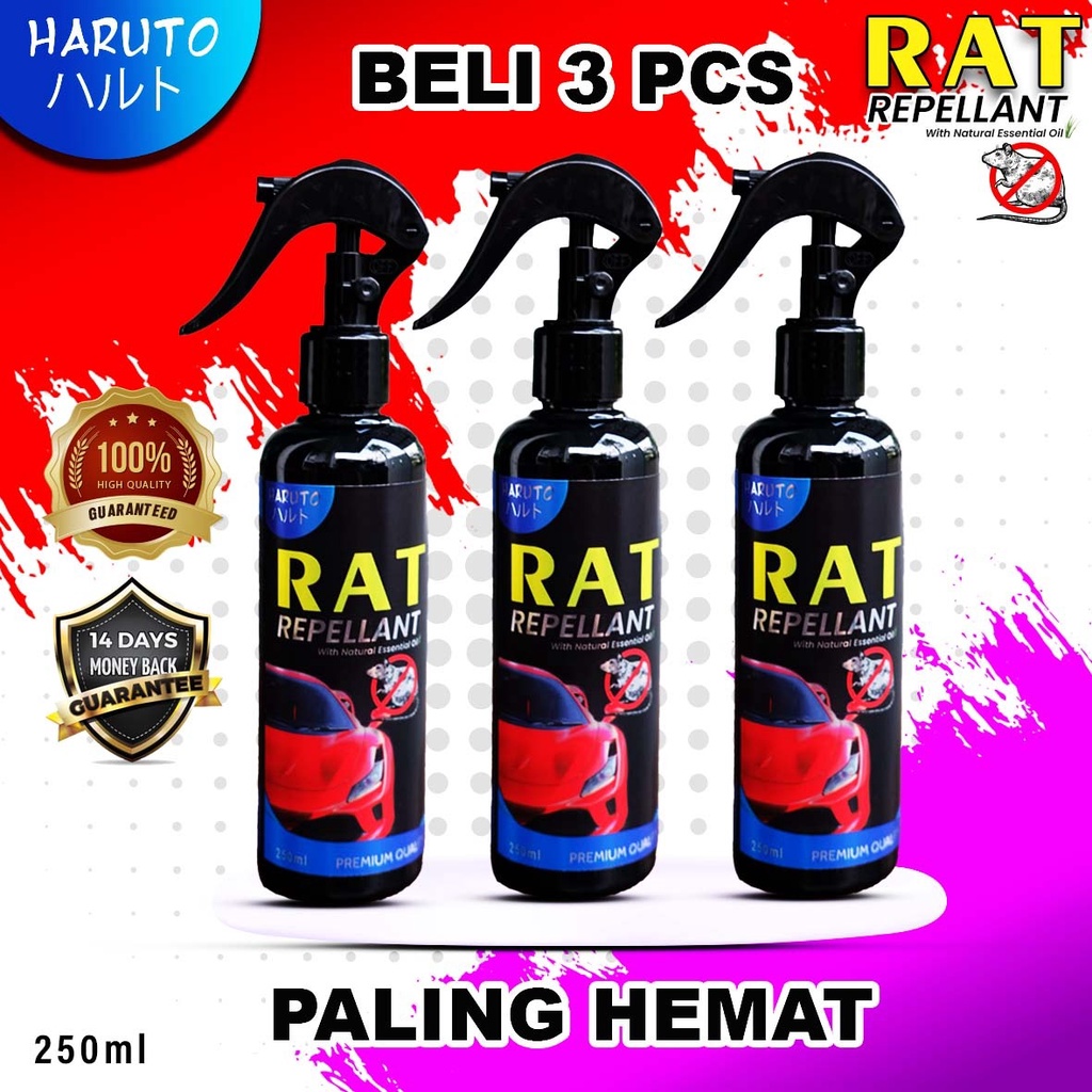 Pengusir tikus ampuh untuk mobil Haruto rat repellant 250ml paket 3 botol