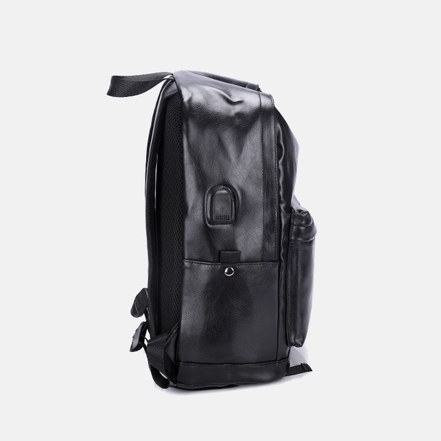 Tas Ransel Kulit Pria Premium Tas Pria Kulit Lanchi / Tas Backpack Pria Wanita Polos Warna HItam / Tas Ransel Traveling