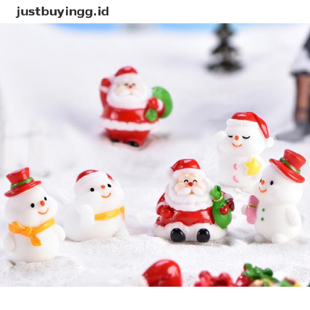 [justbuyingg.id] Christmas DIY Mini Miniature Fairy Garden Ornament Decor Christmas Accessories ID