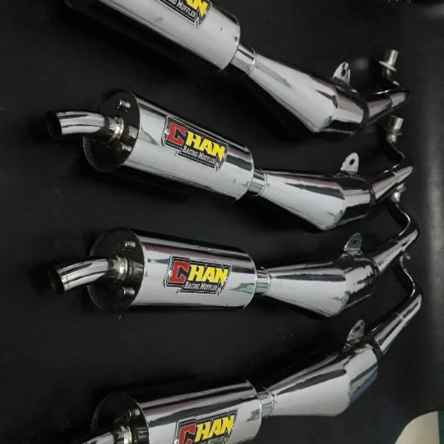 Knalpot standar racing f1zr, f1, f1z full chrome tameng CHAN Racing