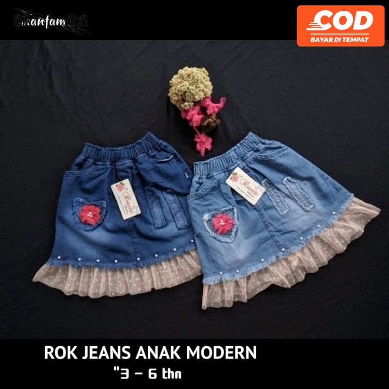CELANA JEANS ANAK PEREMPUAN ROK JEANS ANAK PEREMPUAN