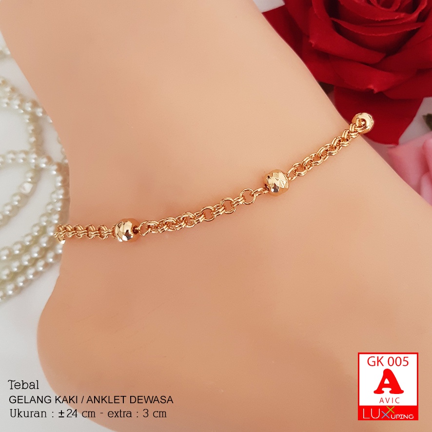 GK 005 Gelang Kaki Dewasa Anklet Wanita Perhiasan Wanita Aksesoris Kaki  Gelang Kaki Pantai  Luxx Xuping