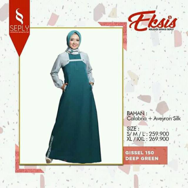 Gamis Katun Original SEPLY GISSEL 150 Deep Green