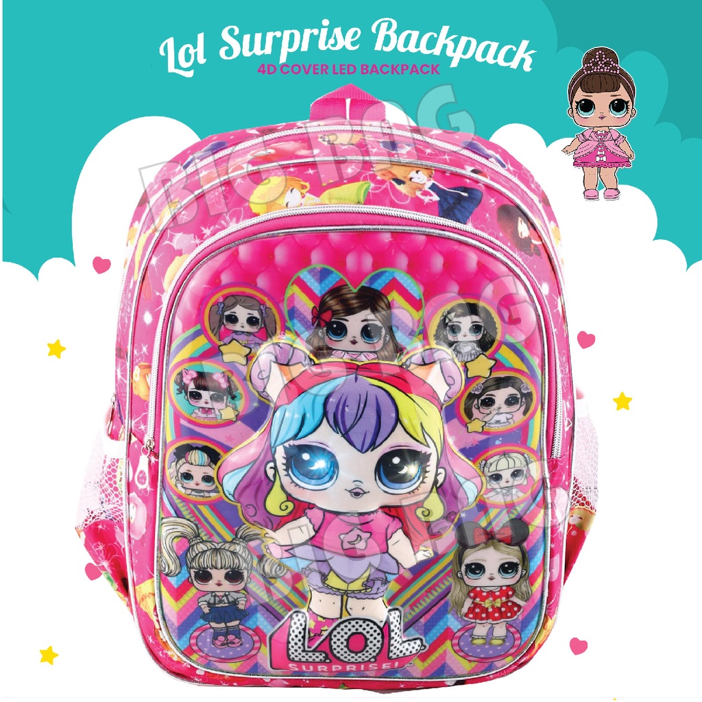 Tas Ransel Anak Perempuan Karakter UNICORN TAS UNICORN BISA NYALA - Tas Ransel 4D EMBOSS LED - TWINNIE