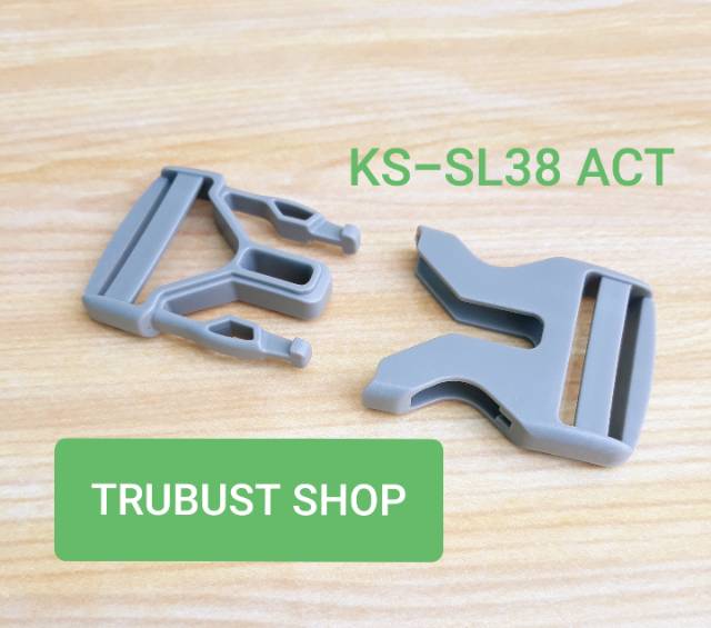 Kunci sodok slot buckle 3.8cm acetal warna abu jual ecer per 1pc