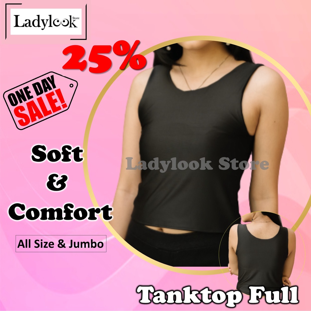 Tanktop Tank Top Tengtop Crop Top Daleman Singlet Wanita Polos Tali Besar Korea Jumbo Big Size