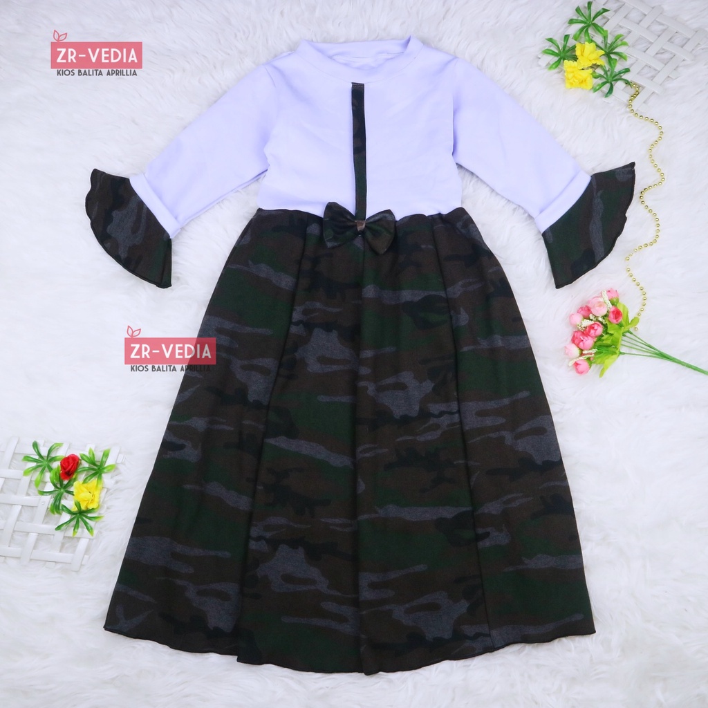 (ABRI) Gamis Farissa 6-7 Tahun / Baju Anak Muslim Dress Panjang Ngaji Lengan Anak Perempuan Syar’i