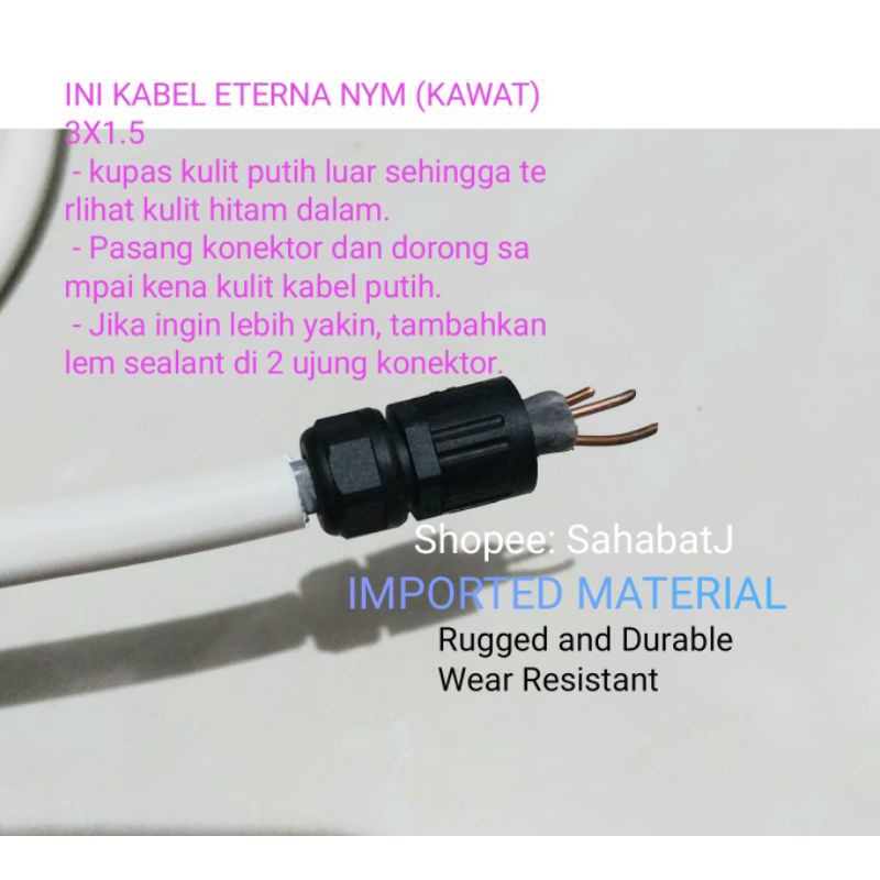 IP68 Waterproof Wire Connector Sambungan Kabel Tahan Konektor Air Anti Air 2 Pin 3 pin CDF-M3