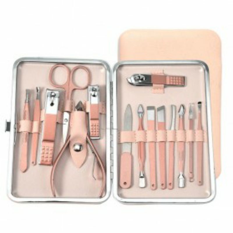 Biutte.co Gunting Kuku Nail Art Set Manicure Pedicure 15 PCS - CT02 - Pink