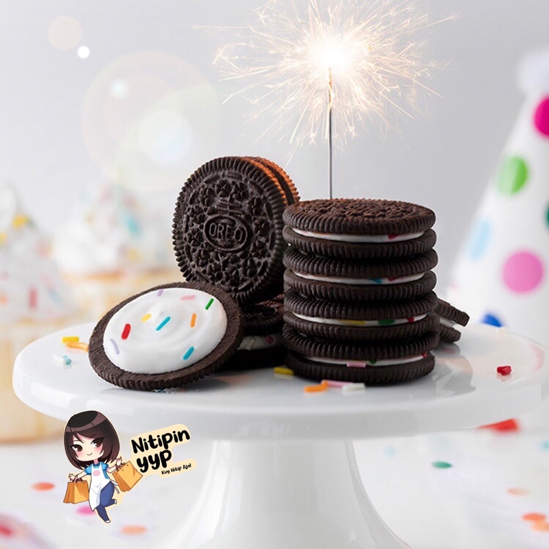 [UNIK] China OREO Sandwich Cookies BIRTHDAY CAKE Flavour — Oreo China Best Seller rasa Kue Ulang Tahun (97gr)