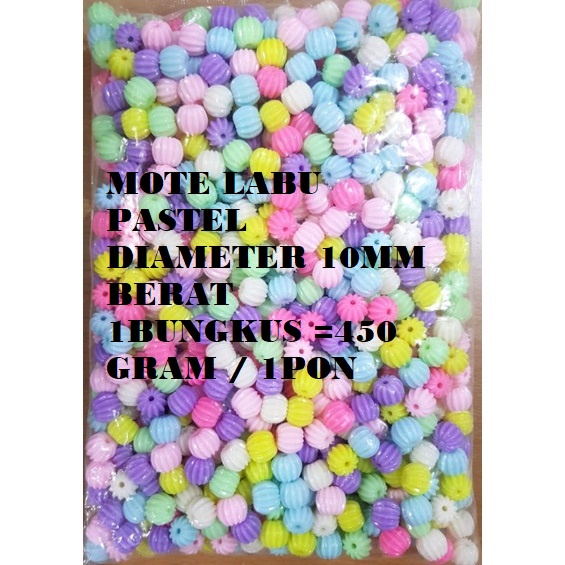 Mote Motif Labu Pastel Corak Garis 1pon 10mm