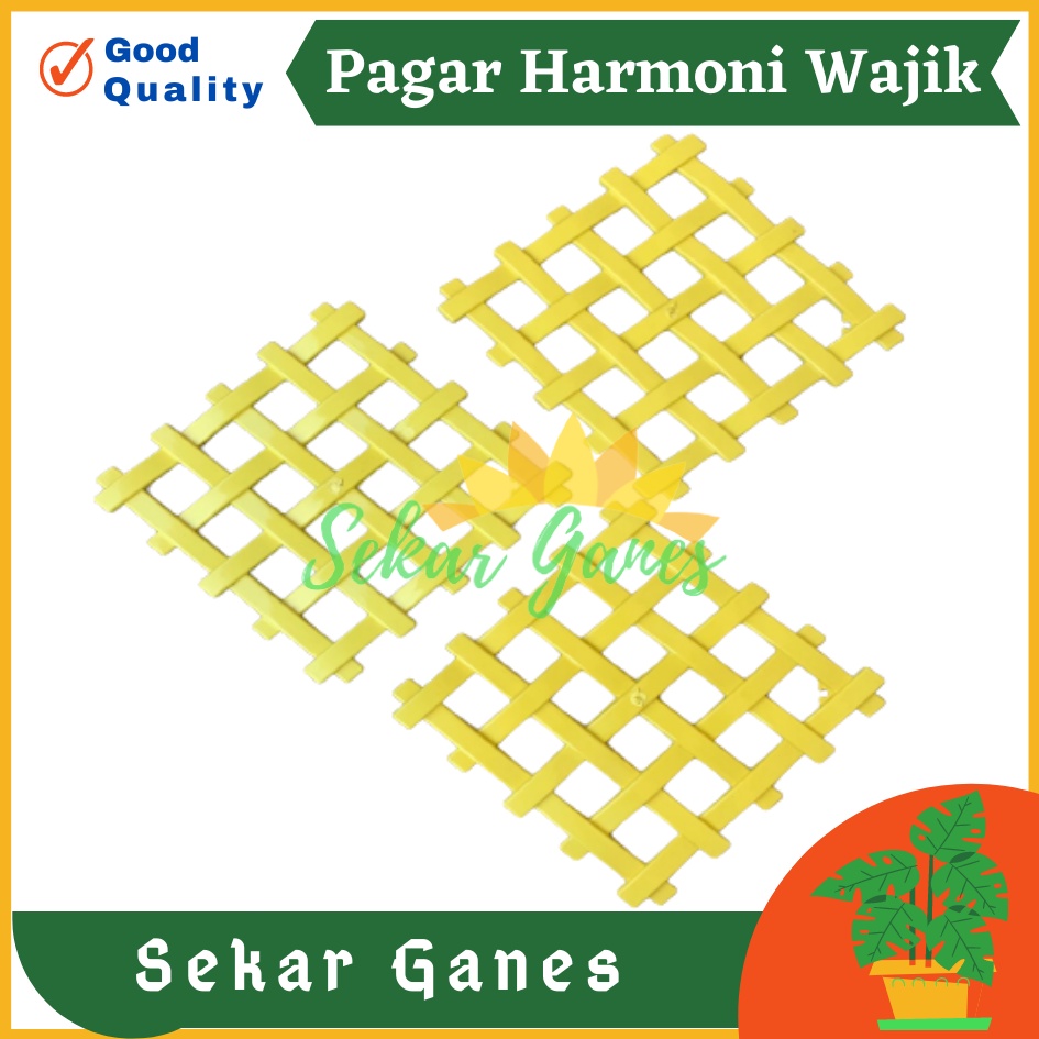 Pagar Wajik Harmoni Kuning Ornamen Bunga Vas Wajik Pagar, Jaring Rambatan Plastik Ukuran Kecil Sedang Besar untuk Bunga Hias Artificial Hiasan Ruang Tamu Dinding Home Grosir Murah Wajik Putih / Breket/ Tatakan/ Pagar Plastik/ Bunga Plastik/ Rumput Plastik