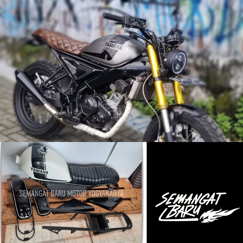 PAKET BODY JAPSTYLE VIXION PLUS RANGKA TAMBAHAN TINGGAL PASANG.