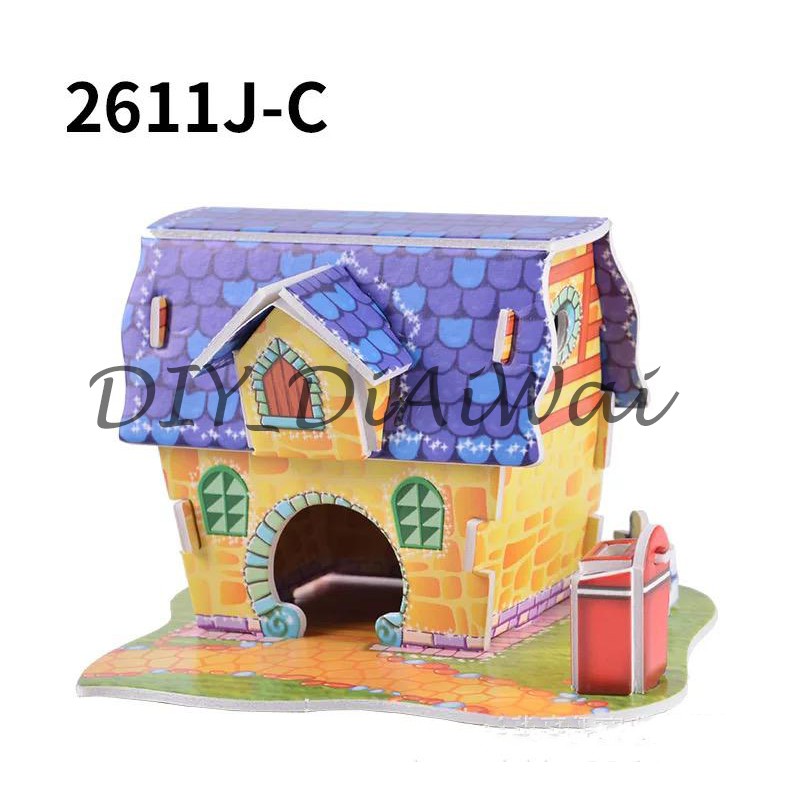 Puzzle 3D DIY bahan foam &amp; paper LITTLE VILLA mainan puzzle edukasi anak (kado,pajangan,dekorasi)